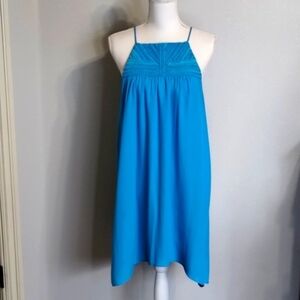 Buddy Love Turquoise Halter Dress Mix Material Collar Sleeveless Size Large